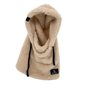 Sky Velvet Sherpa Hooded Snood Fleece Balaclava Neck Warmer‎ Cream Cozy